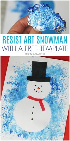 a snowman with a free printable for kids to make it looks like they are making