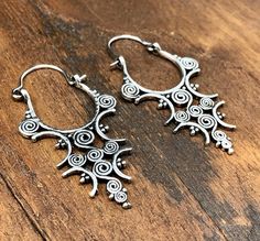 These Earrings are awesome! Handcrafted with high quality hypoallergenic jewelry brass with three layers of silver plating. Made by hand by skilled artisans in Rajasthan, India using traditional jewelry making techniques and collected by us while traveling there. Measures 1.75, including the hook Mandala Earrings, Dagger Earrings, Ethnic Earrings, Hypoallergenic Jewelry, Rajasthan India, Traditional Jewelry, Oxidized Silver, Brass Jewelry, Ethnic Jewelry