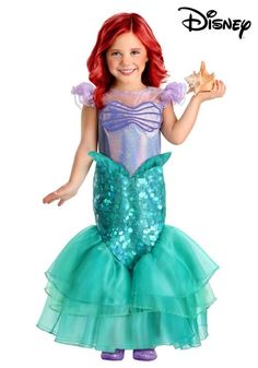 Disney The Little Mermaid Toddler Ariel Costume | Disney Costumes Toddler Ariel Costume, Disney Ariel Costume, Mermaid Princess Dress, Ariel Costume, Mermaid Wig, Toddler Costumes Girl, Ariel Costumes, Little Mermaid Costume, Disney With A Toddler