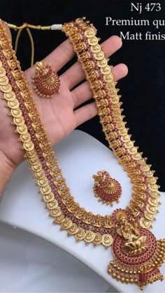 Temple Jewellery Long Chain, New Model Long Chains Gold, Gold Long Haralu, Long Chains Indian Gold Bridal, Lakshmi Devi Necklace Designs Gold, Laxmi Pendant Gold Temple Jewellery, Laxmi Devi Earrings Gold, One Gram Gold Jewellery With Price Online Shopping, Haralu Gold