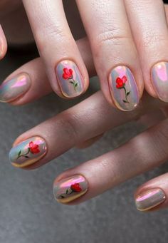 Winter Nail Trends 2024, Natural Nails Oval, Nail Ideas Natural Nails, Winter Snowflake Nails, Slay Nails, Spring Nail Art Ideas, Nails Butterfly, Floral Nail Designs, Cute Spring Nails