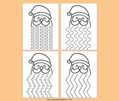 santa claus's beard and hat is shown in four different ways to make it look like