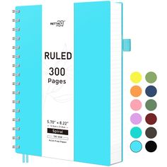 a spiral bound notebook with colored pages