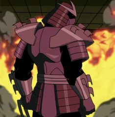 an animated image of a man in armor