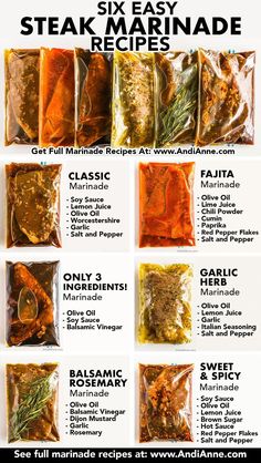 the instructions for how to make steak marinade recipe in five easy steps with pictures