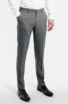 Topman Grey Glen Plaid Slim Fit Suit Trousers Formal Trousers For Men, Men Pants Pattern, Mens Suit Trousers, Suit Pants, Formal Men Outfit, Pants Outfit Men, Formal Mens Fashion, Mens Dress Pants, Men Stylish Dress