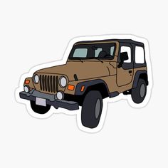 a brown jeep sticker on a white background