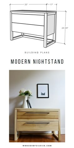 the plans for a modern night stand