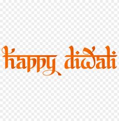 an orange happy diwali text on a transparent background with no background, hd png