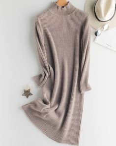 Turtleneck Long Knit Dress – BEYOND Casual Dresses Maxi, Long Knit Dress, Maxi Sweater Dress, Solid Dress Casual, Maxi Sweater, Sweater Maxi Dress, Long Knitted Dress, Fashion White, Women's Robe