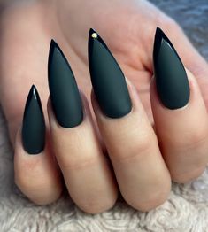 Cute Almond Nails, Black Almond Nails, Emerald Nails, December Nails, Matte Black Nails, Fantasy Nails, Nail Art Wedding, Trendy Nail Design