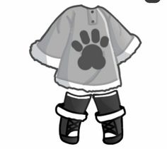 a dog is wearing a shirt with paw prints on it