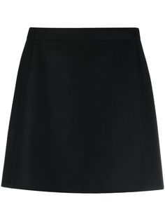 Find MONCLER Wool Mini Skirt on Editorialist. Black Made from wool and cashmere Mid-rise waist Logo appliqué at front Straight hem Made in Italy Mini A Line Skirt, Midi Wrap Skirt, Moncler Women, Mini A, Latest Skirts, Wool Mini Skirt, Fantasy Gowns, Airport Fashion, Church Decor