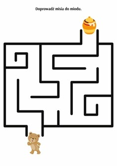 a maze with a teddy bear in it and the words doppowa masa do medu