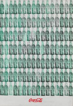 an old coca cola advertisement with many green bottles on the front and side of it