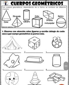 the worksheet for an activity on how to use geometric shapes in spanish and english