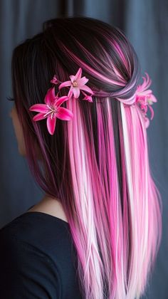 Colored Ombre Hair, Dark Rainbow Hair, Unusual Hairstyles, Purple And Pink Hair, Lavender Ombre, Lavender Hair Colors, Cotton Candy Hair