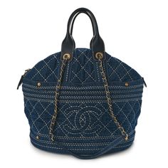 This is an authentic CHANEL Denim Quilted CC Denim Trip Shoulder Bag in Blue.This stylish tote is crafted of diamond-quilted blue denim. The refined bag features aged gold links and matching chain blue leather threaded shoulder straps. The bag opens to a blue fabric interior with zipper and patch pockets. Chic Blue Quilted Bag, Luxury Denim Blue Bags For Shopping, Luxury Denim Tote Bag, Luxury Denim Blue Shoulder Bag For Women, Luxury Denim Blue Denim Bag, Luxury Denim Double Handle Shoulder Bag, Luxury Blue Quilted Bag, Luxury Blue Denim Bag, Luxury Denim Bag With Double Handles