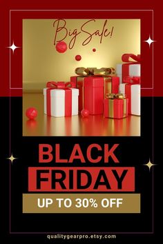 the black friday sale is up to 30 % off on all styles of gifts and bags