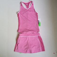 Nwot Excellent Condition Excellent Condition Color: Fuchsia Material: Polyester & Spandex Wicking Keep Body Dry / Moisture Away From Body 2 Ball Pocket On Undershort Offers Welcomed Playful Fitted Sports Top, Pink Fitted Sports Sets, Fitted Pink Workout Set, Pink Fitted Workout Set, Pink Fitted Workout Sets, Pink Training Tops For Spring, Spring Sports Sleeveless Set, Pink Top For Spring Training, Pink Tops For Spring Training