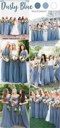 bridesmaid dresses in dusty blue