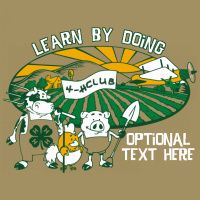 4-H Club T-Shirt Design Ideas from ClassB Plane With Banner, Farming Background, Garden Tool