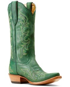 Full-grain leather upper Leather outsole with rubber heel cap Green Cowgirl Boots, Green Cowboy Boots, Shyanne Boots, Dan Post Boots Woman, Corral Boots Womens, Laredo Boots, Justin Boots Men, Justin Boots Womens, Boys Cowboy Boots