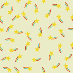 stars and rainbows on a light green background