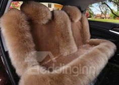 the interior of a car with fur on it