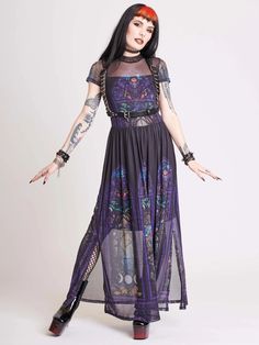 Stained Glass Dress Stained Glass Dress, Holier Than Thou, Glass Dress, Medieval Stained Glass, Casual Goth, Long Sleeve Outerwear, Fashion Mood Board, Black Dresses Casual, Kimono Dress