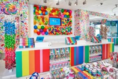 a brightly colored candy shop with lots of candies