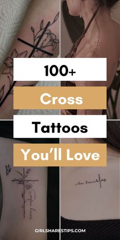 cross tattoo designs for women with the words, you'll love