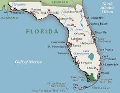 a map of florida with all the roads and major cities on it's side