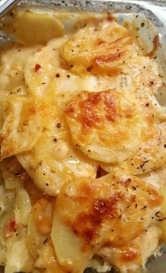 a close up of a plate of food with potatoes