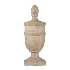 an old stone urn is shown against a white background for use as a planter