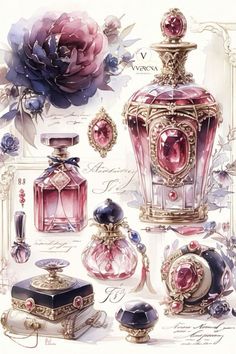 Cool Perfume, Perfume Artwork, Art Mood Board, Kate Spade Perfume, Perfume Bottle Design, Dreamy Artwork, Art Kawaii