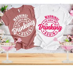 Warning the Girls Drinking Again Shirt, Girls Trip Shirt, Drinking Buddies, Drinking Shirt, Funny Drinking Tee, Alcohol Shirt, Moms Day Out  PLEASE READ This item is made to order... PROCESSING TIME Processing time is 2-5 business days. SHIPPING TIME Shipping average is 3-7 business days, depending on destination. ALL SALES ARE FINAL We are a POD shop, which means that items are made special for you when placing the order, therefore we cannot accept returns or exchanges. Although if you receive Drinking Shirt Ideas, Day Drinking Shirts, Drinking Shirts Women, Moms Day, Girls Trip Shirts, Drinking Buddies, Day Drinking, Drinking Humor, Drinking Shirts