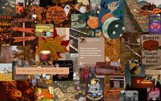 a collage of halloween images with pumpkins, jack - o - lanterns and more