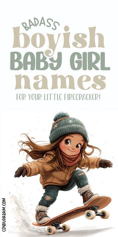 the cover of rad's boyish baby girl names for your little firecracker