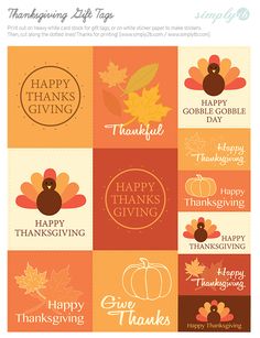 thanksgiving stickers with the words happy thanksgiving