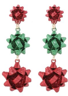 VK Accessories Christmas Earring Bow Shape Xmas Santa Gift Bow Drop Dangle Earrings for Women. Amazon affiliated. Christmas Sweater Outfits, Santa Dress, Gift Bow, Gift Bows, Santa Gifts, Drop Dangle Earrings, Christmas Earrings, Red Glitter