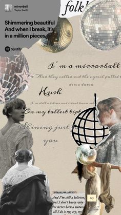 a collage of different images with words and pictures on the same page, including an image of a woman holding a globe