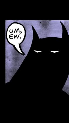 a batman with an empty thought bubble above his head and the words um ew on it