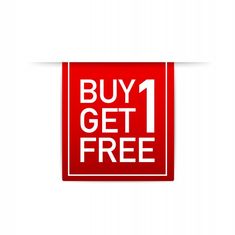 buy 1 get free sign on white background