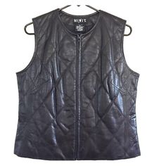 Super Soft Genuine Leather Vest With Quilted Finish. Sturdy Zip Front Closure. Never Worn But Tags Removed. Excellent Quality And Condition. Solutions New York Women's Leather Zipper Vest, Fitted Leather Vest Outerwear, Leather Vest With Button Closure, Sleeveless Biker Vest With Zipper Closure, Sleeveless Leather Vest With Button Closure, Leather Vest, Quilted Leather, Genuine Leather, Size 10