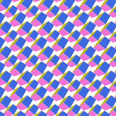 an abstract geometric pattern in pink, blue and green