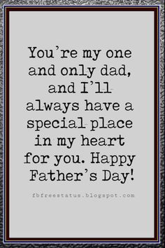 a father's day card with the words, you're my one and only dad