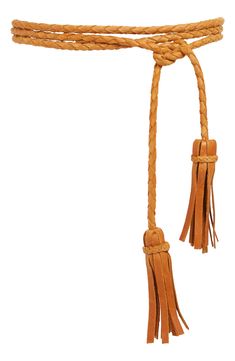 Tassel-accented ties and a braided strap lend Western appeal to this handmade belt that complements both casual and fancier looks. 1/4" width Leather Handmade in Argentina Leather Wrap Belt, Handmade Belt, Tassel Belt, Handmade Belts, Rope Belt, Wrap Belt, Perfume Gift Sets, Perfume Gift, Fragrance Gift