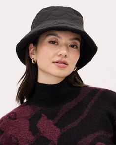 Add some style to your seasonal look with this trendy reversible bucket hat. The perfect fall accessory. 

- Sherpa fleece
- Quilted fabric
- Reversible
- One size Yoga Jeans, Reversible Bucket Hat, Women's Shoes Accessories, Quilted Fabric, Fall Accessories, Maternity Shops, Linen Shop, Sherpa Fleece, New Tops