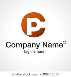 a letter p logo with an orange circle on the bottom and black letters below it